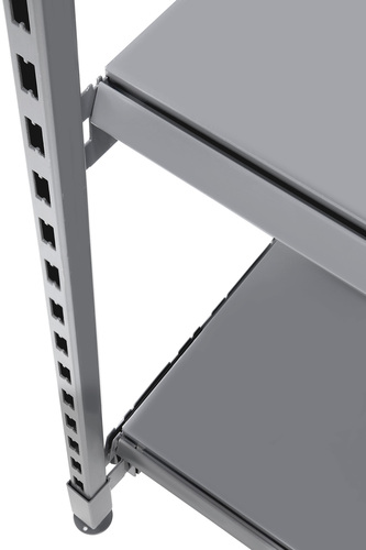 Zdjęcie produktu REGAŁ PRZYŚCIENNY NA NAPOJE WZMOCNIONY NOGĄ Z PRZODU  H-2100 BAZA 370 PÓŁKI 4X370 MODUŁ 1000  JASNO SZARY  3