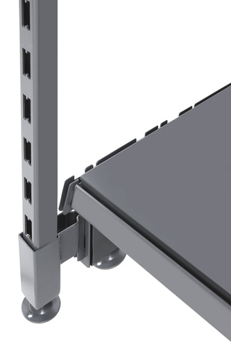 Zdjęcie produktu REGAŁ PRZYŚCIENNY NA NAPOJE WZMOCNIONY NOGĄ Z PRZODU  H-2100 BAZA 370 PÓŁKI 4X370 MODUŁ 1000  JASNO SZARY  5