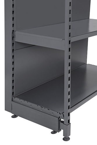 Zdjęcie produktu REGAŁ PRZYŚCIENNY NA NAPOJE WZMOCNIONY NOGĄ Z PRZODU  H-2100 BAZA 370 PÓŁKI 4X370 MODUŁ 1000  C. SZARY MAT  2