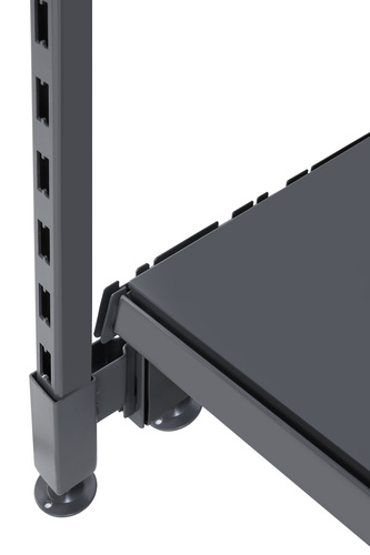 Zdjęcie produktu REGAŁ PRZYŚCIENNY NA NAPOJE WZMOCNIONY NOGĄ Z PRZODU  H-2100 BAZA 370 PÓŁKI 4X370 MODUŁ 1000  C. SZARY MAT  5