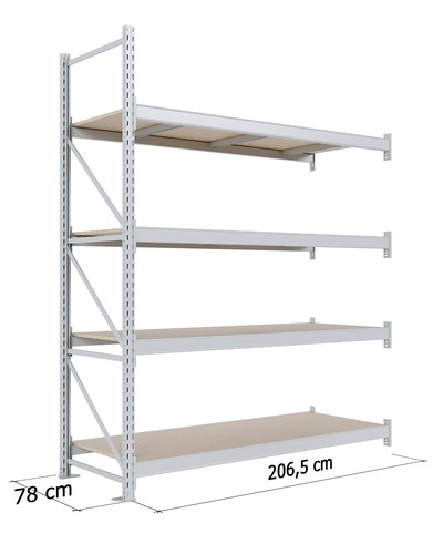 Zdjęcie produktu REGAŁ MAGAZYNOWY KX H-2500 G-800 4 PÓŁKI MODUŁ L-2000, BEZ NOGI KOŃCOWEJ JASNOSZARY 10