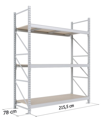 Zdjęcie produktu REGAŁ MAGAZYNOWY KX H-2500 G-800 3 PÓŁKI MODUŁ L-2000, WOLNOSTOJĄCY Z NOGĄ KOŃCOWĄ JASNOSZARY 10