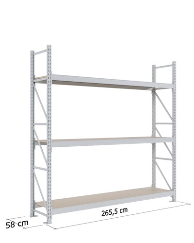 Zdjęcie produktu REGAŁ MAGAZYNOWY KX H-2500 G-600 3 PÓŁKI MODUŁ L-2500, WOLNOSTOJĄCY Z NOGĄ KOŃCOWĄ JASNOSZARY 10