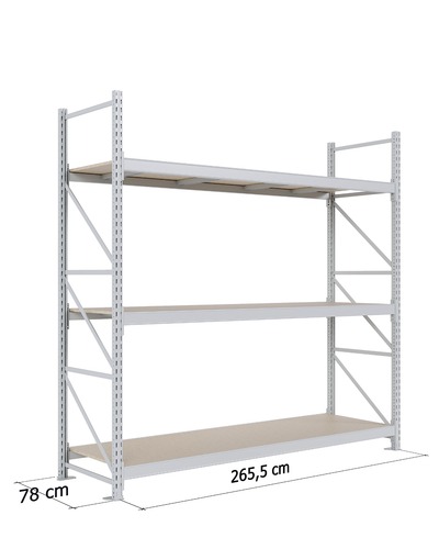 Zdjęcie produktu REGAŁ MAGAZYNOWY KX H-2500 G-800 3 PÓŁKI MODUŁ L-2500, WOLNOSTOJĄCY Z NOGĄ KOŃCOWĄ JASNOSZARY 10