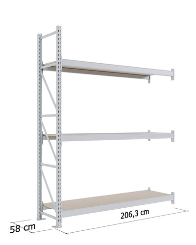 Zdjęcie produktu REGAŁ MAGAZYNOWY KX H-2500 G-600 3 PÓŁKI MODUŁ L-2000, BEZ NOGI KOŃCOWEJ JASNOSZARY 10
