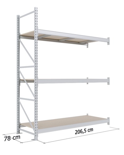 Zdjęcie produktu REGAŁ MAGAZYNOWY KX H-2500 G-800 3 PÓŁKI MODUŁ L-2000, BEZ NOGI KOŃCOWEJ JASNOSZARY 10