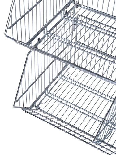 Zdjęcie produktu KOSZ NASTAWNY SKŁADANY 990X400 OCYNK  + PODSTAWA G-400 NA KÓŁKACH REGULACJA GŁĘBOKOŚCI CZARNA  - ZESTAW 2