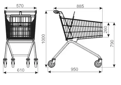 Zdjęcie produktu WÓZEK SKLEPOWY AV 100L Z SIEDZONKIEM JASNY SZARY 8