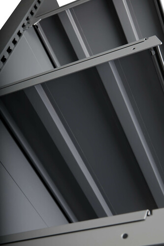 Zdjęcie produktu REGAŁ DWUSTRONNY H-1700, BAZA 470, PÓŁKI 3X370, MODUŁ 1250 C.SZARY MAT  3