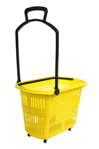 Zdjęcie produktu 10X KOSZ ZAKUPOWY Z RĄCZKĄ PODNOSZONĄ 35L ŻÓŁTY  2