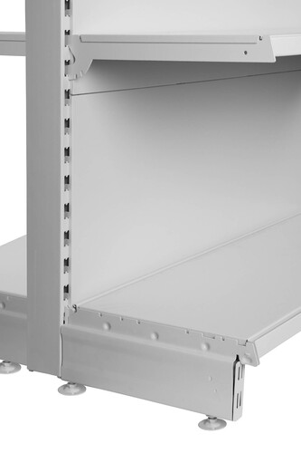 Zdjęcie produktu REGAŁ DWUSTRONNY WOLNOSTOJĄCY Z NOGĄ KOŃCOWĄ H-1700, BAZA 470, PÓŁKI 3X370, MODUŁ 1000 JASNO SZARY  5