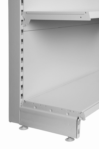 Zdjęcie produktu REGAŁ PRZYŚCIENNY WOLNOSTOJĄCY Z NOGĄ KOŃCOWĄ H-2100, BAZA 370, PÓŁKI 4X370, MODUŁ 1000 JASNO SZARY  5