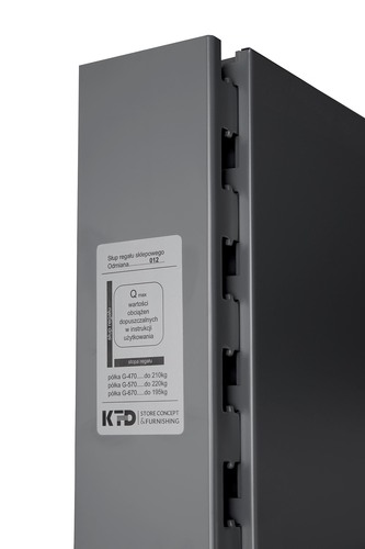 Zdjęcie produktu REGAŁ PRZYŚCIENNY WOLNOSTOJĄCY Z NOGĄ KOŃCOWĄ H-2100, BAZA 370, PÓŁKI 4X370, MODUŁ 1000 C.SZARY MAT  9
