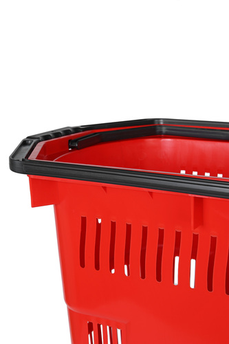 Zdjęcie produktu DUŻY KOSZ ZAKUPOWY Z RĄCZKĄ PODNOSZONĄ 55L  CZERWONY  4