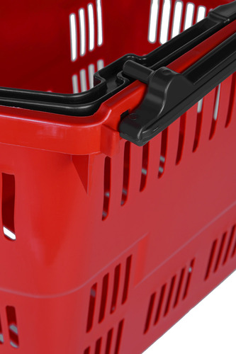 Zdjęcie produktu DUŻY KOSZ ZAKUPOWY Z RĄCZKĄ PODNOSZONĄ 55L  CZERWONY  5