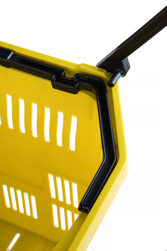 Zdjęcie produktu DUŻY KOSZ ZAKUPOWY Z RĄCZKĄ PODNOSZONĄ 55L  ŻÓŁTY  6