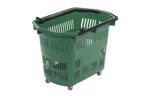 Zdjęcie produktu DUŻY KOSZ ZAKUPOWY Z RĄCZKĄ PODNOSZONĄ 55L  C. ZIELONY6029  2