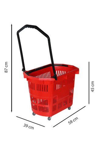 Zdjęcie produktu DUŻY KOSZ ZAKUPOWY Z RĄCZKĄ PODNOSZONĄ 55L  C. ZIELONY6029  9