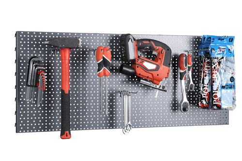 Zdjęcie produktu TABLICA WARSZTATOWA 1250X400 C. SZARY MAT + 20x ZAWIESZKA POJEDYNCZA EUROPERF. L-200 FI4 CYNK YZ1 2