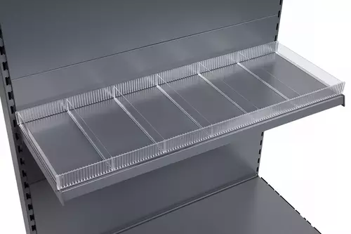 Zdjęcie produktu PRZEGRODA GŁADKA Z PLEXI NA PÓŁKĘ H-45 G-300 PRZEŹROCZYSTA  3