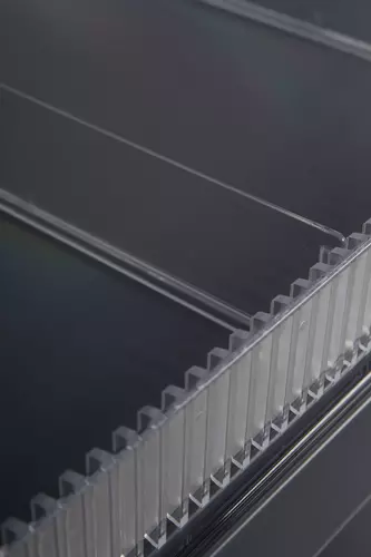 Zdjęcie produktu PRZEGRODA GŁADKA Z PLEXI NA PÓŁKĘ H-45 G-300 PRZEŹROCZYSTA  5