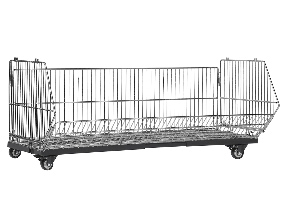 Zdjęcie produktu KOSZ NASTAWNY SKŁADANY 1240X500 OCYNK  + PODSTAWA G-500 NA KÓŁKACH REGULACJA GŁĘBOKOŚCI CZARNA  - ZESTAW