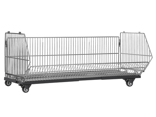 Zdjęcie produktu KOSZ NASTAWNY SKŁADANY 1240X500 OCYNK  + PODSTAWA G-500 NA KÓŁKACH REGULACJA GŁĘBOKOŚCI CZARNA  - ZESTAW