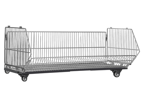 Zdjęcie produktu KOSZ NASTAWNY SKŁADANY 1240X600 OCYNK  + PODSTAWA G-600 NA KÓŁKACH REGULACJA GŁĘBOKOŚCI CZARNA  - ZESTAW